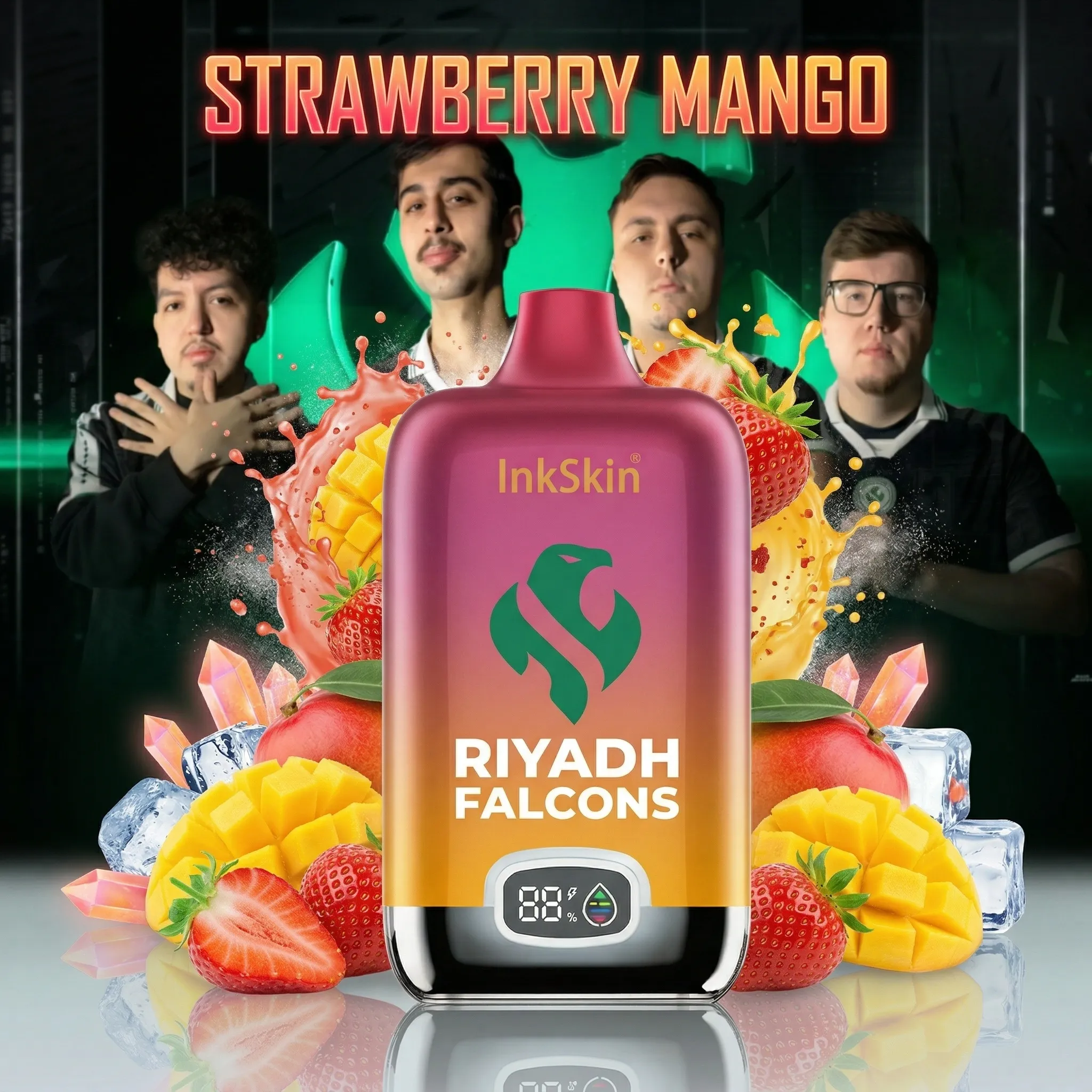 Riyadh Falcons team - ⭐InkSkin Digital Box 12000 Puffs - 10+ Flavour Choices 🍇🍉🍋 Riyadh Falcons team - ⭐InkSkin Digital Box 12000 Puffs - 10+ Flavour Choices 🍇🍉🍋