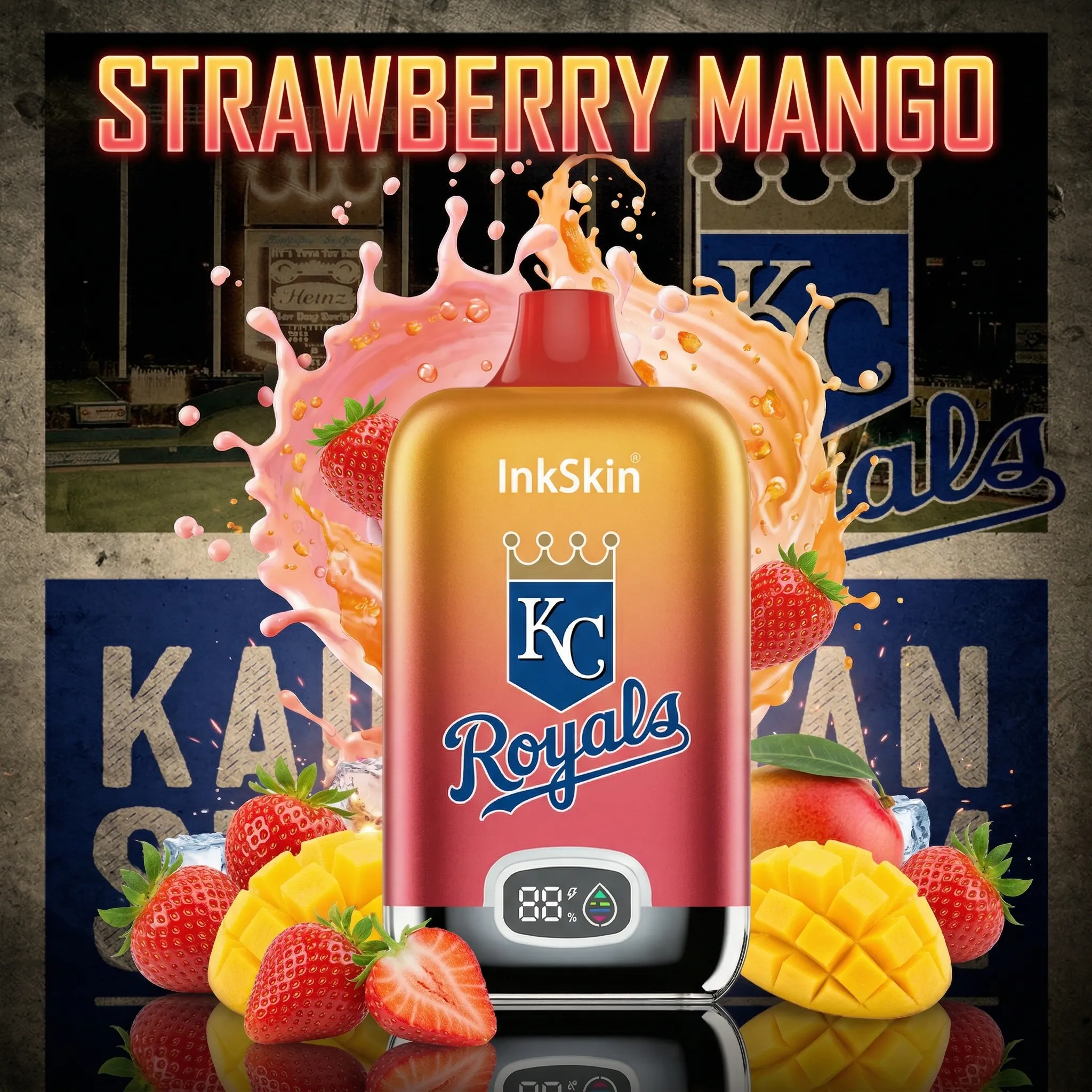 Kansas City Royals - ⭐InkSkin Digital Box 12000 Puffs - 10+ Flavour Choices 🍇🍉🍋