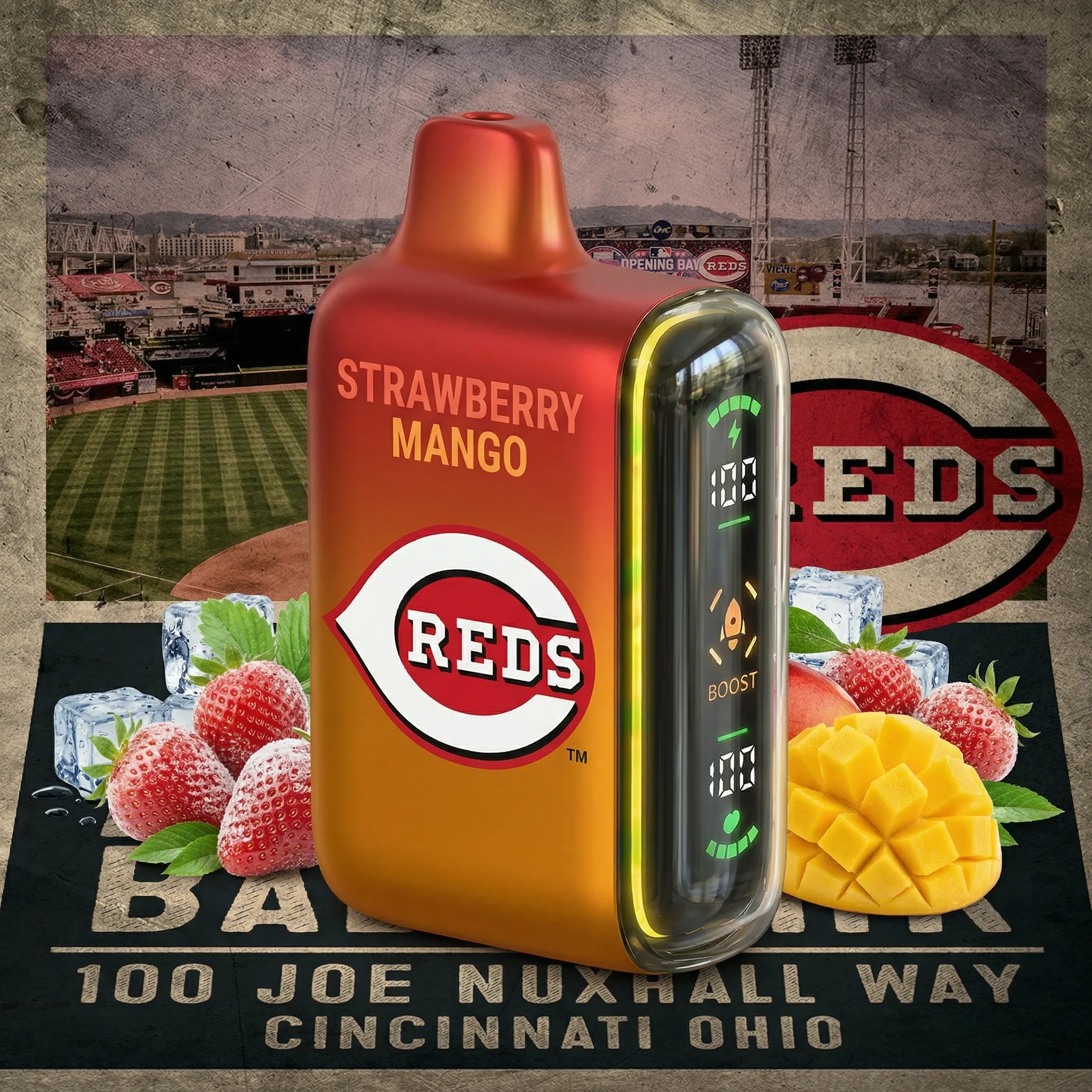 Cincinnati Reds - 🔥InkSkin Pulse 15000 Puffs new - 10+ Flavour Choices 🍇🍉🍋