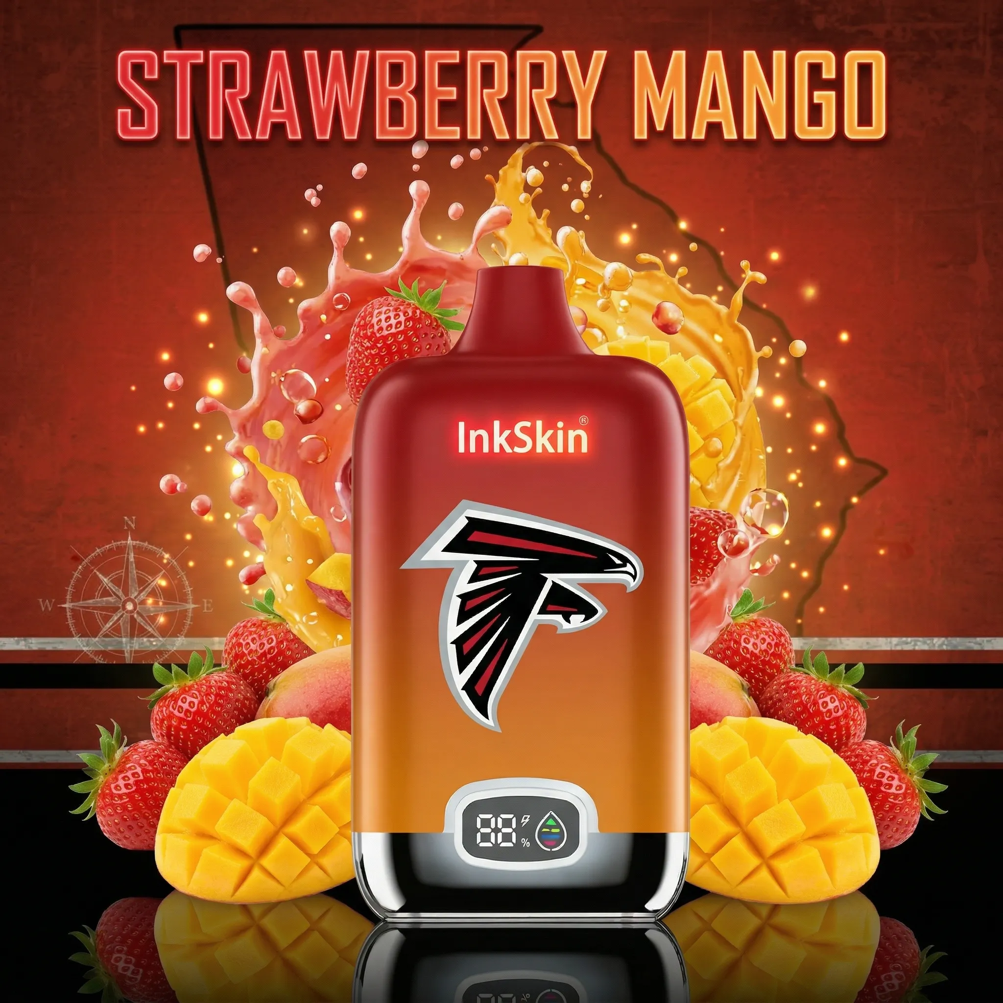 Atlanta Falcons - ⭐InkSkin Digital Box 12000 Puffs - 10+ Flavour Choices 🍇🍉🍋