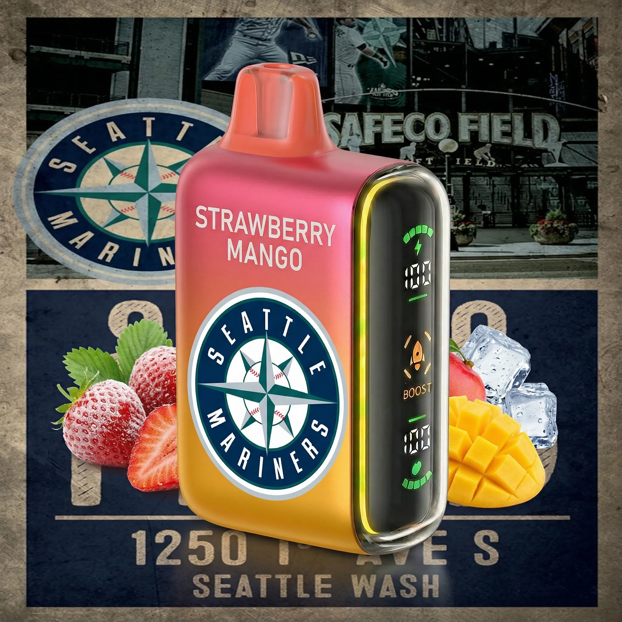 Seattle Mariners - 🔥InkSkin Pulse 15000 Puffs new - 10+ Flavour Choices 🍇🍉🍋
