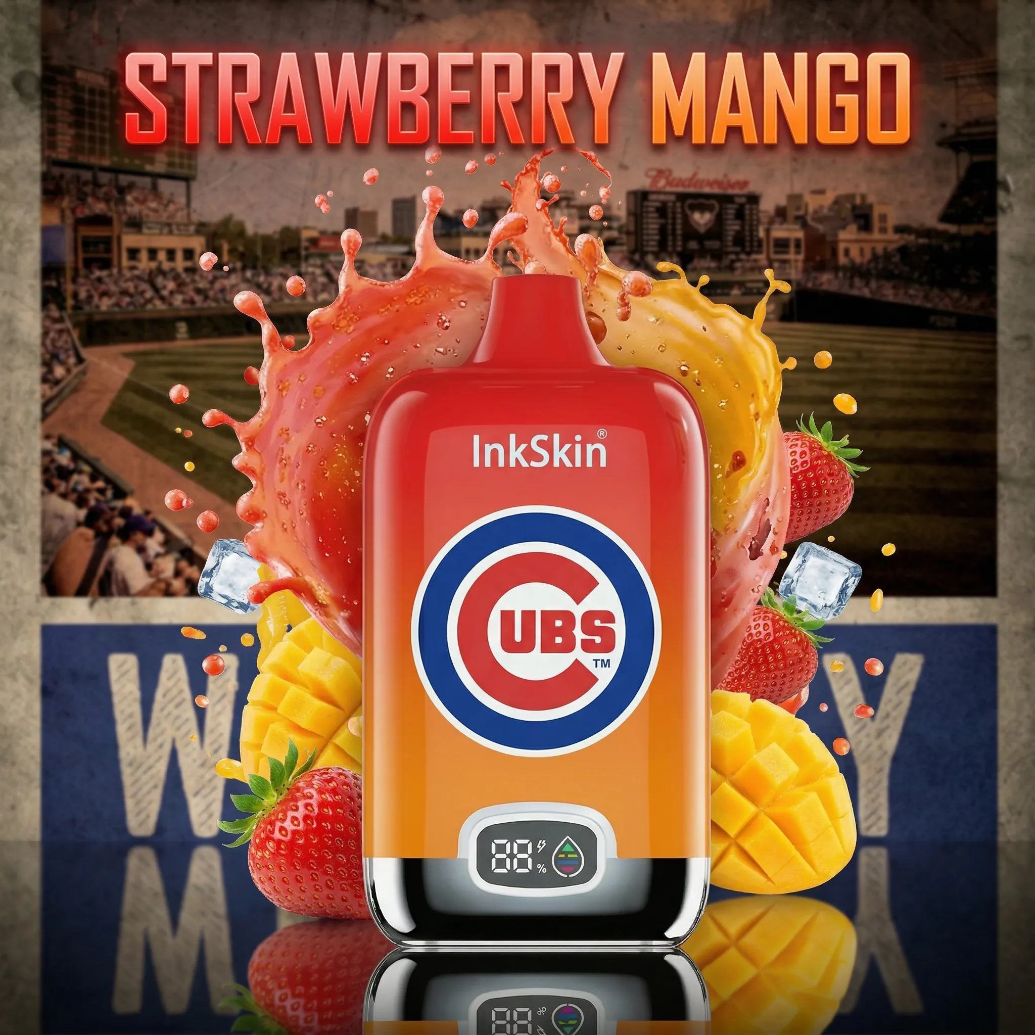 Chicago Cubs - ⭐InkSkin Digital Box 12000 Puffs - 10+ Flavour Choices 🍇🍉🍋