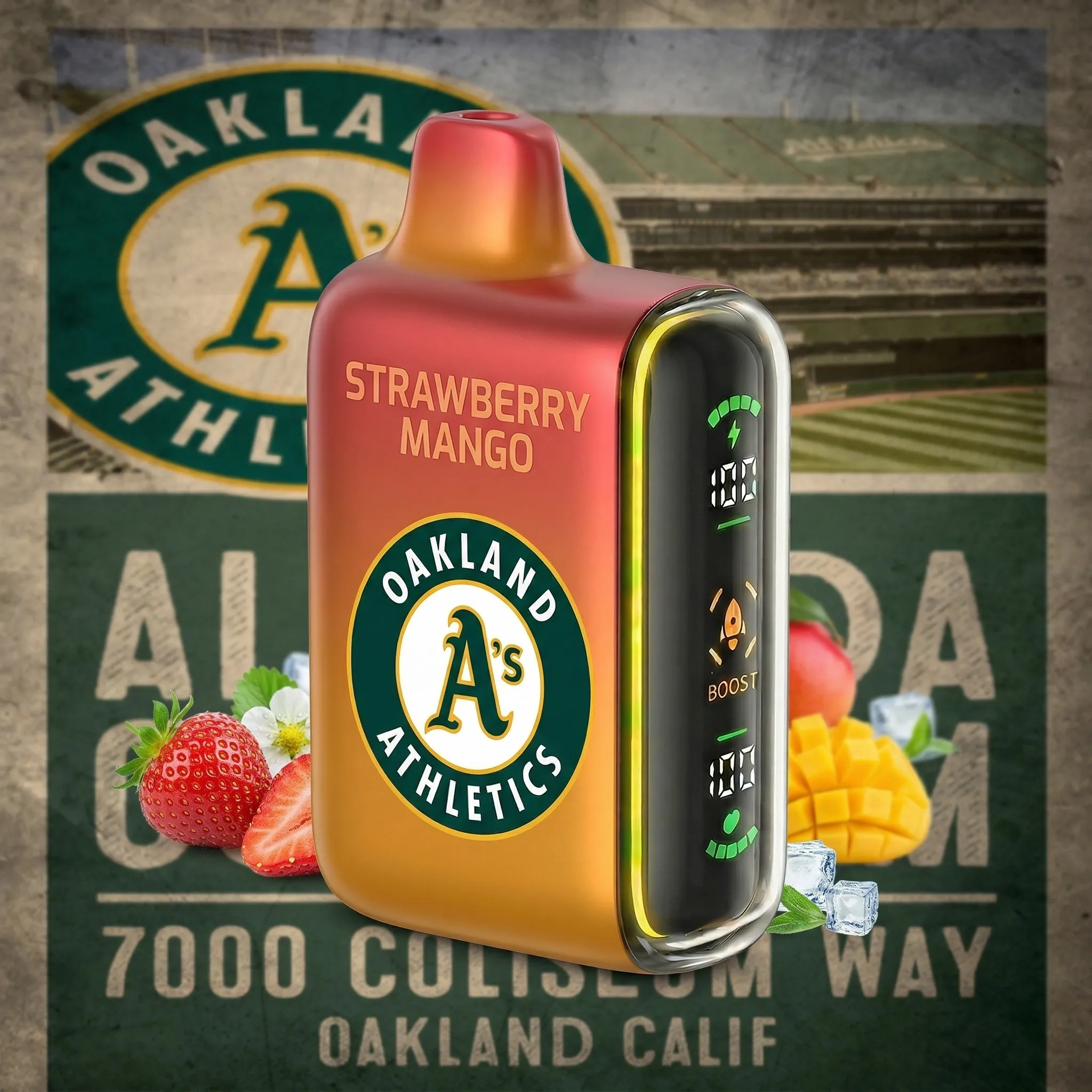 Oakland Athletics - 🔥InkSkin Pulse 15000 Puffs new - 10+ Flavour Choices 🍇🍉🍋