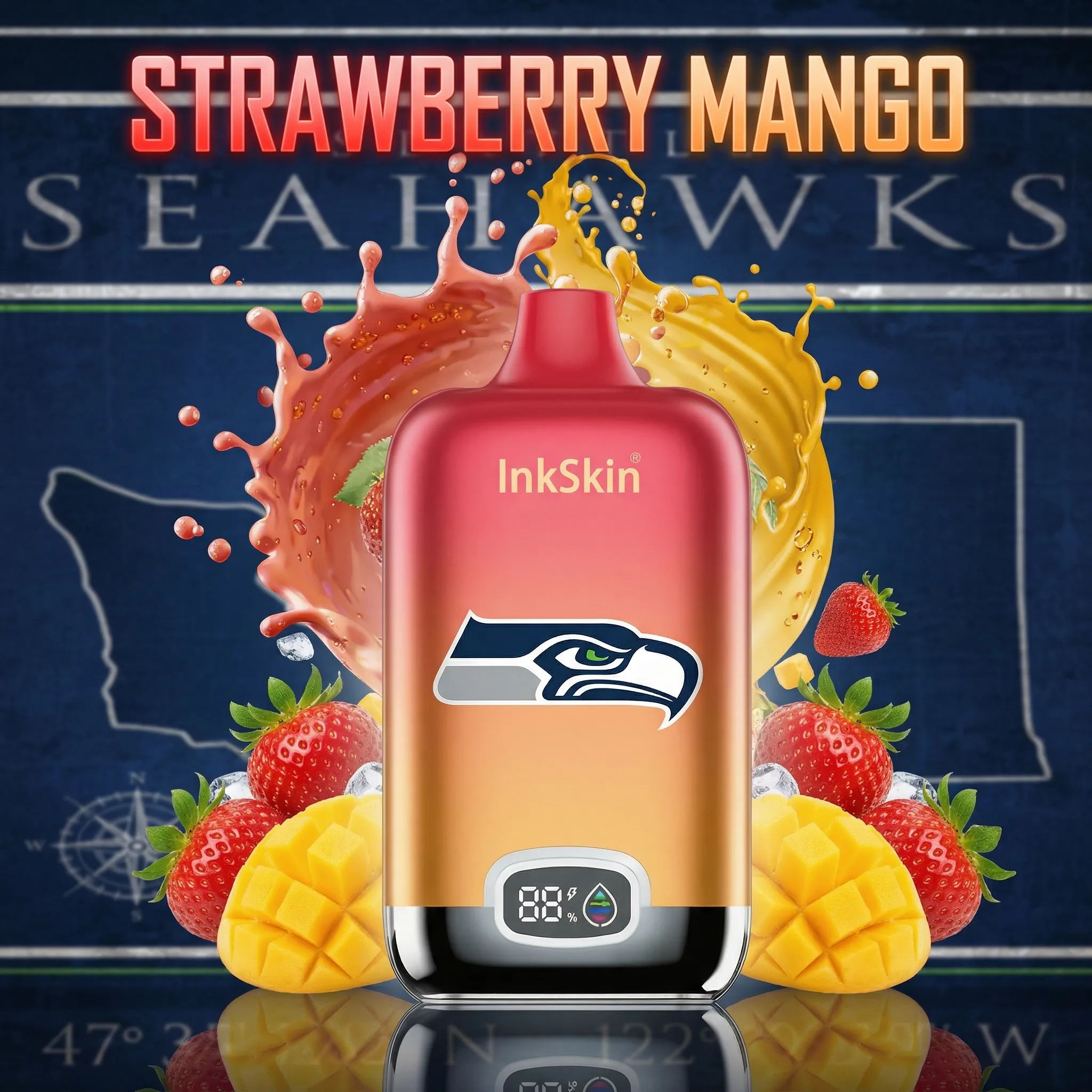 Seattle Seahawks - ⭐InkSkin Digital Box 12000 Puffs - 10+ Flavour Choices 🍇🍉🍋 Seattle Seahawks - ⭐InkSkin Digital Box 12000 Puffs - 10+ Flavour Choices 🍇🍉🍋