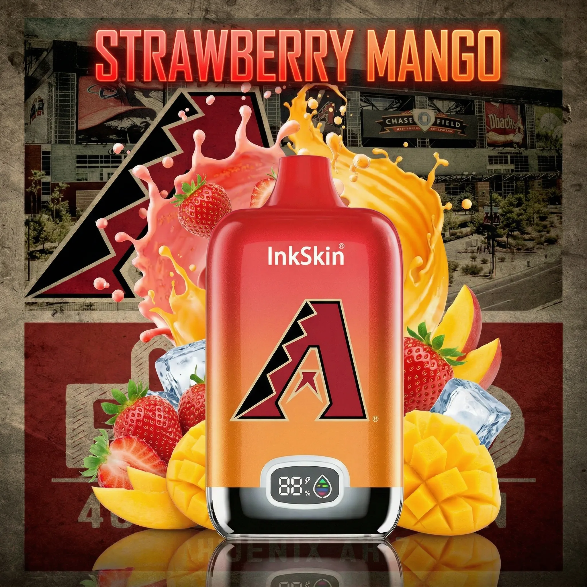 Arizona Diamondbacks - ⭐InkSkin Digital Box 12000 Puffs - 10+ Flavour Choices 🍇🍉🍋