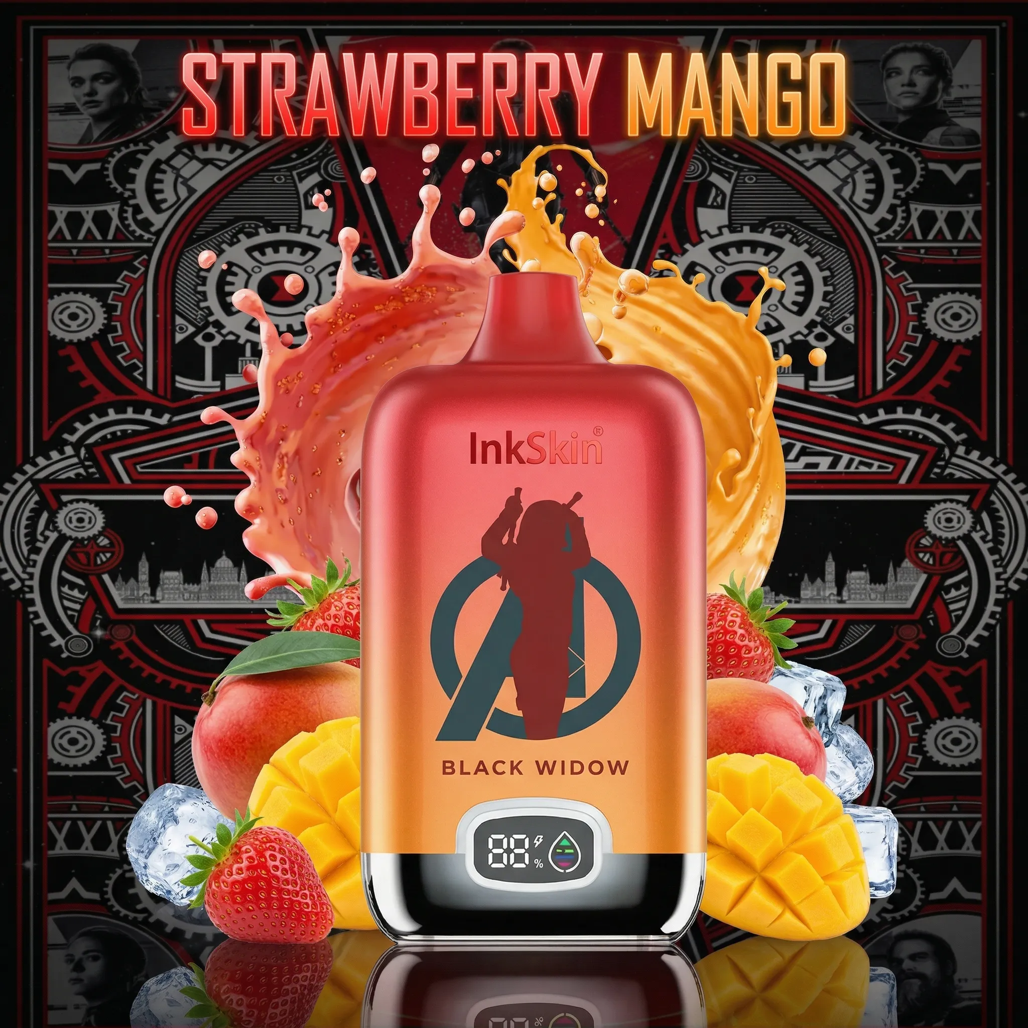 black widow - ⭐InkSkin Digital Box 12000 Puffs - 10+ Flavour Choices 🍇🍉🍋
